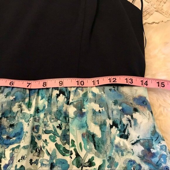 matty m Watercolor Floral High Low Empire-Waist Faux Wrap Dress Size M Easter - Picture 10 of 11